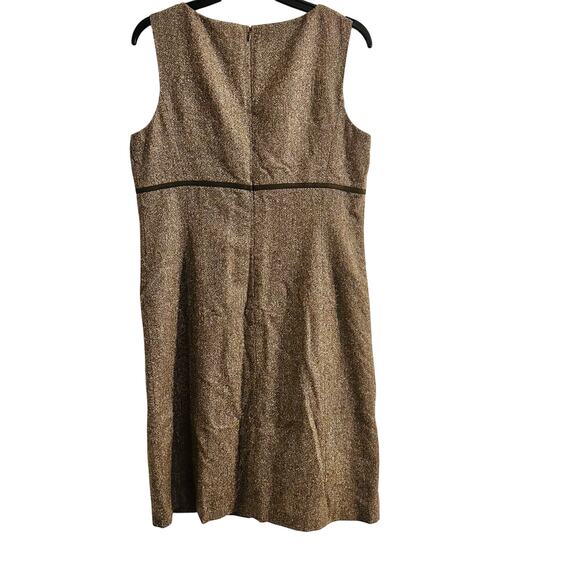 Ann Taylor Loft Sleeveless Brown Dress Wool Blend Casual Career Size 14 - Picture 2 of 9